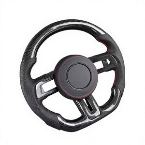 Volant sport chauffant à fond plat en fibre de carbone pour Ford Mustang 2015 2016 2017 2018 2019 2020 2021 <span class=keywords><strong>2022</strong></span> - Product Image 5