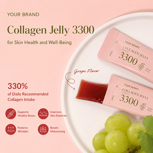 Bâtonnets de gelée de collagène à faible poids moléculaire saveur raisin 3300mg de collagène par bâtonnet Supplément beauté faible en calories <span class=keywords><strong>pour</strong></span> une peau éclatante et lisse - Product Image 4