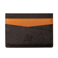 Dompet Kartu Tipis MA2 Kulit Asli Saffiano Korea, Tempat Kartu Nama Minimalis Ultra Tipis Ringan Unisex