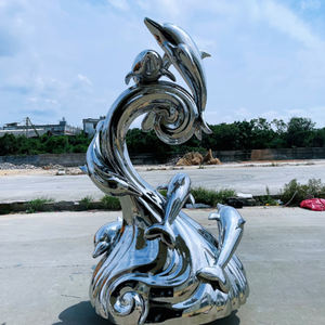 Sculpture de méduse en acier inoxydable moderne, durable et créative à grande échelle pour une utilisation en extérieur dans les jardins et les immeubles de bureaux - Product Image 6