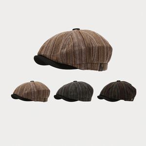 Béret Rayé Style Britannique pour Homme, Chapeau de Peintre Rétro pour Femme, Nouveauté Automne, Casquette Newsboy - Product Image 2