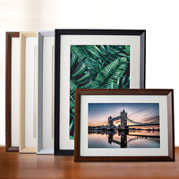 Cadre photo personnalisé en MDF avec passe-partout, moderne, pour table ou mur, noir, blanc, brun naturel, décoration intérieure, OEM