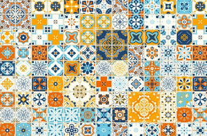 Tapis mural 3D personnalisé imperméable stéréoscopique pour décoration intérieure d'hôpitaux et d'hôtels, <span class=keywords><strong>imitation</strong></span> carrelage, style ethnique - Product Image 2