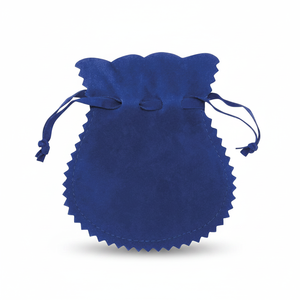 Sacchetto in Velluto Doppio Blu 170x180 Riciclabile con Coulisse in Camoscio Goffrato per Candele, Gioielli, Caramelle, Regali, Giocattoli, Telefoni, Stampato - Product Image 2