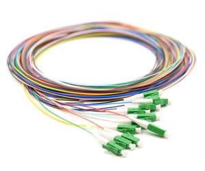 Pigtail de Fibra Óptica de 12 Colores, SC APC UPC LC FC ST SM MM Simplex, 0.9mm, Buffer Ajustado, FTTH, 1m, Monomodo - Product Image 1