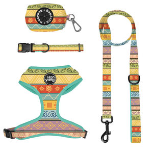 工場直販新着ペットハーネス部族パターンプルドッグなし通気性快適な犬用ハーネスセット - Product Image 3
