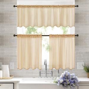 Bindi tùy chỉnh 100% polyester cách nhiệt hiện đại tất cả các mùa cửa sổ nhỏ Rèm ngắn đặt cho nhà bếp - Product Image 5