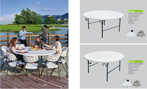 Outdoor HDPE Garden Plastic Folding <strong>Table</strong> Sets <strong>Foldable</strong> <strong>Table</strong> Set Banquet Round <strong>Table</strong>&amp;<strong>CHAIR</strong> - Product Image 6
