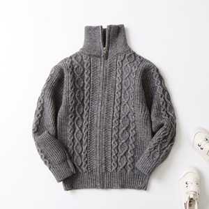Vente en gros de haute qualité pour garçon <span class=keywords><strong>col</strong></span> <span class=keywords><strong>roulé</strong></span> <span class=keywords><strong>col</strong></span> montant cardigan en cachemire pulls en coton pour enfants vêtements d'automne et d'hiver - Product Image 5