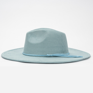 Bán buôn da lộn Fedora mũ cho phụ nữ đầy màu sắc giọt nước cuộn lên vành Fedora mũ unisex mô dây ban nhạc <span class=keywords><strong>hat</strong></span> - Product Image 3