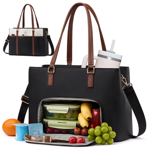 Sac à déjeuner LOVEVOOK <span class=keywords><strong>pour</strong></span> femmes, 3 en 1, sac de travail de bureau avec compartiment isotherme <span class=keywords><strong>pour</strong></span> le déjeuner, sac <span class=keywords><strong>pour</strong></span> ordinateur portable de 17,3 pouces <span class=keywords><strong>pour</strong></span> femmes - Product Image 1