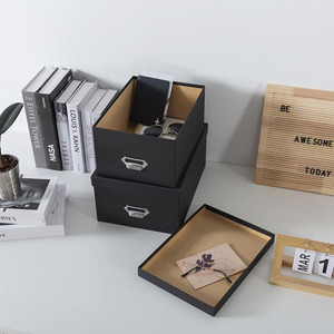 8071 Bền Dày Tông Lưu Trữ Màu Đen Hộp Giấy Với Bạc Ngăn Kéo Kéo Cho Trang Trí Nội Thất Trọng Lượng Nhẹ Công Suất Lớn Hộp Đen - Product Image 5