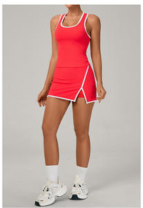 Nuovo arrivo reggiseno sportivo senza spalline e gonna con Shorts Yoga set 2 pz abito Tennis traspirante asciugatura rapida da donna - Product Image 2