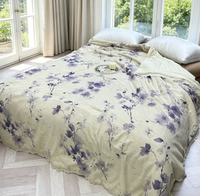 Couette d'été respirante moderne - Motif petites fleurs violettes 200x230cm pour literie domestique