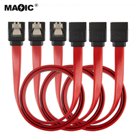 45CM 1M SATA II III Kabel kabel Pembuatan 8-Inch SATA II III 6.0 Gbps 7pin Female Ke Female Kabel Data dengan Penguncian Latch