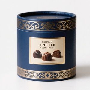 Boîte d'emballage cylindrique en papier biodégradable sur mesure avec gaufrage pour biscuits, chocolats, bonbons, gâteaux, snacks, qualité alimentaire - Product Image 2