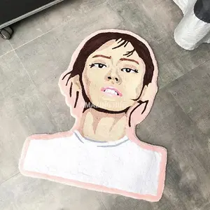 Felpudo de pvc con diseño de cara troquelada, alfombra personalizada con logotipo, liso, hecho en China - Product Image 1