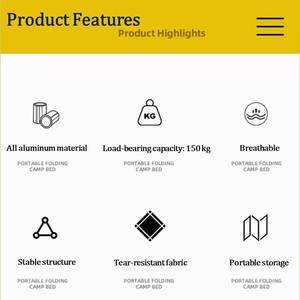 ที่นอนเต็นท์ตั้งแคมป์อุปกรณ์เดินป่ากลางแจ้งแบบพกพาทนทานต่อสภาพอากาศ - Product Image 3