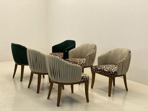 Chaise élégante en bois à motif léopard, personnalisable en usine, chaises de <span class=keywords><strong>restaurant</strong></span> en velours nordique modernes pour salon commercial et appartement - Product Image 5