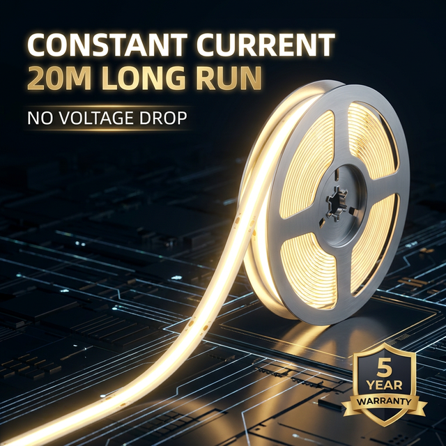Factory Direct High Brightness Constant Current COB LED Strip for Long Distance Lighting 20M NO Voltage Drop