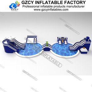 Di nuova progettazione esplosivo PVC gonfiabile commerciale scivolo d'acqua parco acquatico combinazione per attrezzature da gioco d'acqua - Product Image 4