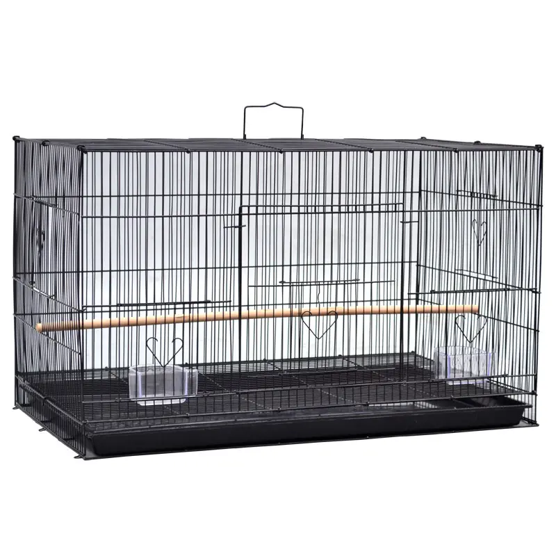 Aiyue-jaula plegable grande para pájaros con puerta de cría y 2 perchas de madera, 2 productos para mascotas