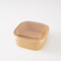 Boîte à lunch rectangulaire jetable en papier kraft de qualité alimentaire biodégradable pour salade, pizza et biscuits, pour usage en restaurant, Shandong