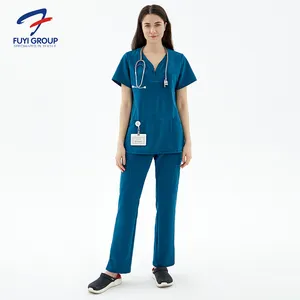 Casa dentária reutilizável, de hospital uniformes médico esticável, anti-bacteriana, design de uniforme de enfermeira da moda