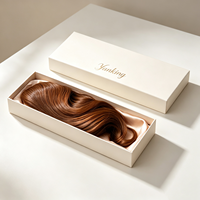 Boîte d'emballage en carton de luxe pour extensions de cheveux, avec logo personnalisé, couvercle et base, boîte cadeau