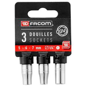 Facom-r. SPB 1/4 ''ชุดซ็อกเก็ต (3ชิ้น) -EAN ซ็อกเก็ตมือ3662424162282 1/4" - Product Image 1