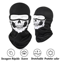 Masque intégral Yx imprimé fantômes noirs pour cosplay, idéal pour les fêtes d'hiver, la moto et les activités de plein air