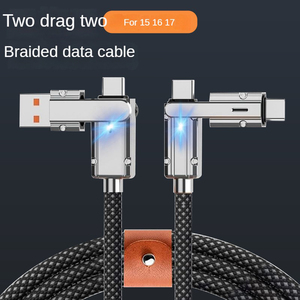 Đa Sạc Cáp 60W 120W 3 Trong 1 4in1 Pd <span class=keywords><strong>USB</strong></span> Loại C Nhanh Chóng Sạc Dòng Dữ Liệu Cho <span class=keywords><strong>Iphone</strong></span> 540 Độ Xoay Khuỷu Tay Cáp Dây - Product Image 2