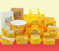 Boîte Alimentaire Chaude Personnalisée Biodégradable en Carton Ivoire, Emballage de Livraison pour Poulet Frit Jaune