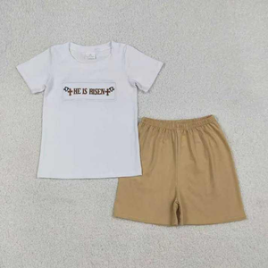 เสื้อผ้าเด็กขายส่ง ชุดคู่พี่น้อง ปักลายกางเขน พระองค์ทรงฟื้นคืนชีพ เสื้อผ้าเด็กสำหรับวันอีสเตอร์ - Product Image 5