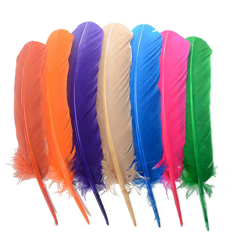 Piuma di coda di tacchino arricciata e colorante di alta qualità da 25-30 cm