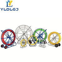 YILI Trade Class Tige de tirage de câbles en fibre de verre avec bobine en acier galvanisé, pour le tirage de câbles et de rubans dans les conduites, pour travaux de tirage expert, toutes tailles