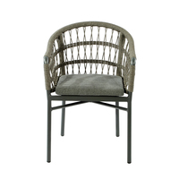 Fauteuil de jardin moderne pour patio, design personnalisé, chaise de salle à manger extérieure en aluminium et corde