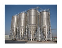 Silo in acciaio senza pulizia manuale per linea di produzione mangimi, tramoggia di stoccaggio ausiliaria con fondo in acciaio