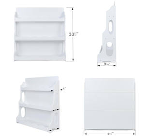 رف كتب خشبي للأطفال متعدد الوظائف بثلاثة مستويات، أبيض اللون، عصري، صديق للبيئة، متين، بأسلوب مونتيسوري، رائج المبيعات - Product Image 2