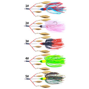 Esca da <span class=keywords><strong>Pesca</strong></span> Spinnerbait 22,8g 13cm <span class=keywords><strong>con</strong></span> 4 Pale a Forma di Salice, Gonna in Silicone, Rig a Ombrello, Esca Artificiale per <span class=keywords><strong>Pesca</strong></span> al Bass e al Luccio - Product Image 6