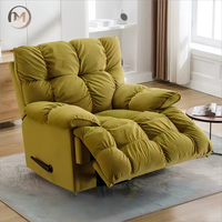 Fauteuil inclinable manuel moderne pour la détente à domicile, avec fonction rotative, revêtement en tissu rembourré de coton