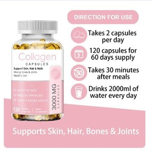 Complément alimentaire pour la peau au collagène, best-seller, Mama Beauty Collagen, capsules molles, 120 unités, dose de <span class=keywords><strong>3000</strong></span> <span class=keywords><strong>mg</strong></span>, soutien des os et des articulations, OEM - Product Image 4