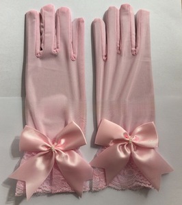 Gants <span class=keywords><strong>de</strong></span> Mariée Élégants pour Femme, avec Nœud, Dentelle et Volant au Poignet pour Fête - Product Image 5