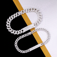 Nuevo Brazalete Tipo Reloj con Incrustaciones de Diamantes Moissanite VVS, Plata de Ley S925, Brazalete Cubano