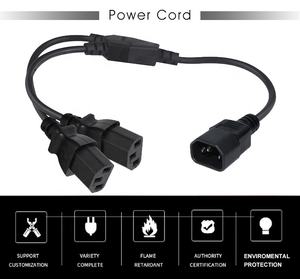 3.3 FT 18AWG 250V 10A US เปลี่ยนชื่อ5-15P เป็น<span class=keywords><strong>2</strong></span> X IEC C13สายไฟแยกสายไฟ - Product Image 5