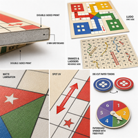 Jeu de société pliable double face 2-en-1 Ludo et Serpents et Échelles personnalisé, en carton écologique, avec jetons rotatifs, coffret cadeau