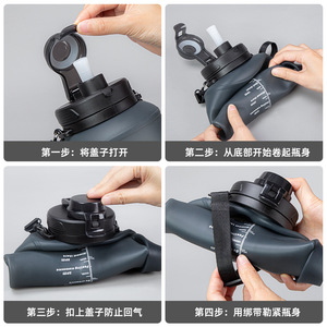 Large Capacity Silicone Water Bottle 2L Reusable Portable Collapsible Sports Water Cup For Running And Fitness - Product Image 4