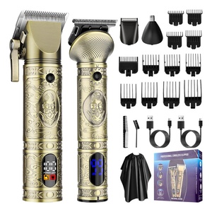<span class=keywords><strong>Tondeuse</strong></span> à <span class=keywords><strong>cheveux</strong></span> vintage rechargeable la plus vendue, ensemble de tondeuses à tête métallique, lames détachables et lavables, <span class=keywords><strong>tondeuse</strong></span> de salon - Product Image 1