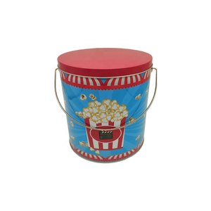 Impression personnalisée seau à pop-corn vide rond en métal de 1 gallon avec poignée seau à pop-corn en métal de qualité alimentaire - Product Image 3