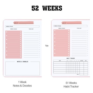 <span class=keywords><strong>Agenda</strong></span> Semanal Espiral en Inglés, Formato A5, Planificador Personalizable, Encuadernado en Espiral, Regalo, Venta al Por Mayor - Product Image 4